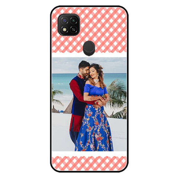 Poco C31 Personalized Glass Phone Case - Pink Pattern Design