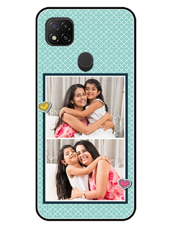 Custom Poco C31 Custom Glass Phone Case - 2 Image Holder with Pattern Design