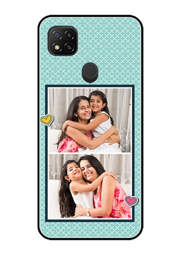 Poco C31 Custom Glass Phone Case - 2 Image Holder with Pattern Design