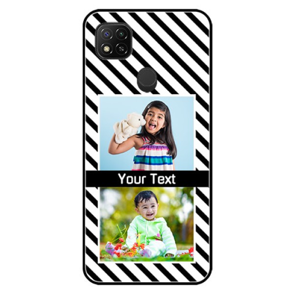 Poco C31 Photo Printing on Glass Case - Black And White Stripes Design Poco C31 Photo Printing on Glass Case - Black And White Stripes Design