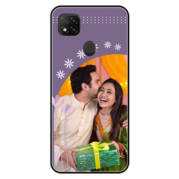 Poco C31 Custom Glass Mobile Case - Lavender flowers design 