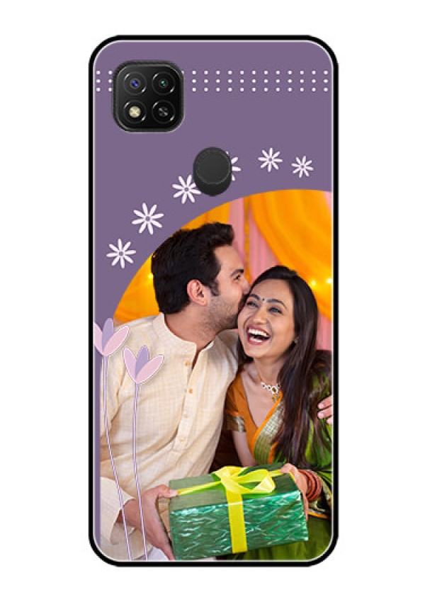 Poco C31 Custom Glass Mobile Case - Lavender flowers design 