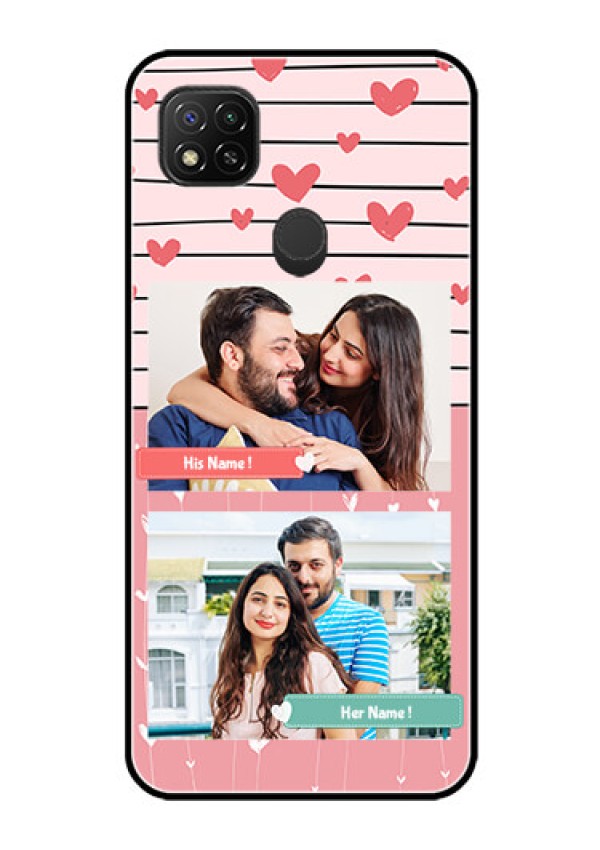 Poco C31 Custom Glass Mobile Case - Photo with Heart Design