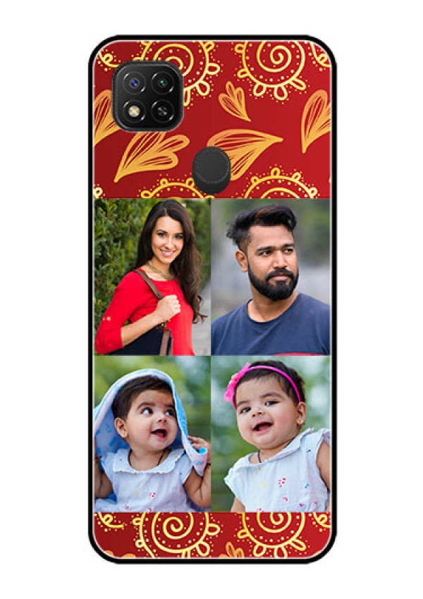 Poco C31 Photo Printing on Glass Case - 4 Image Traditional Design