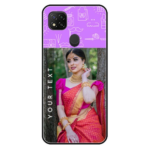 Poco C31 Custom Glass Mobile Case - Birthday Icons Design