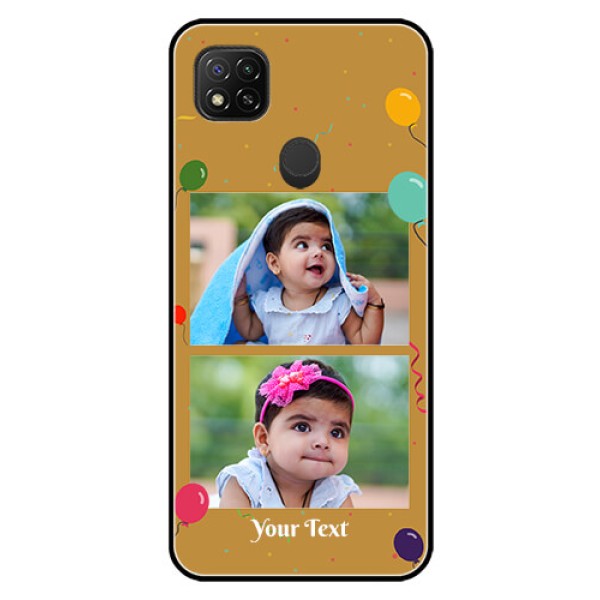 Poco C31 Personalized Glass Phone Case - Image Holder with Birthday Celebrations Design Poco C31 Personalized Glass Phone Case - Image Holder with Birthday Celebrations Design