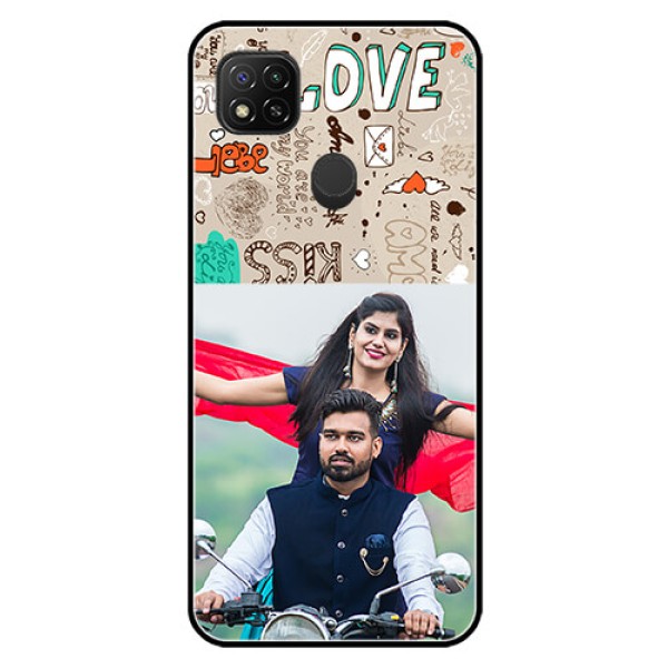 Poco C31 Custom Glass Phone Case - Love Doodle Pattern 