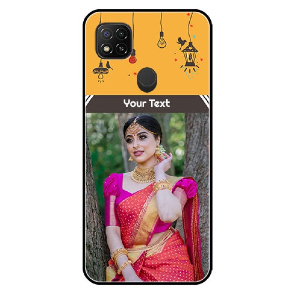 Poco C31 Custom Glass Mobile Case - with Family Picture and Icons Poco C31 Custom Glass Mobile Case - with Family Picture and Icons