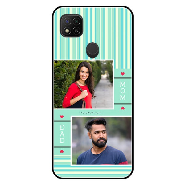 Poco C31 Custom Glass Phone Case - Mom & Dad Pic Design