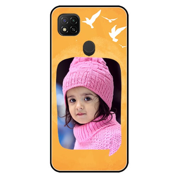 Poco C31 Personalized Glass Phone Case - Water Color Design with Bird Icons Poco C31 Personalized Glass Phone Case - Water Color Design with Bird Icons