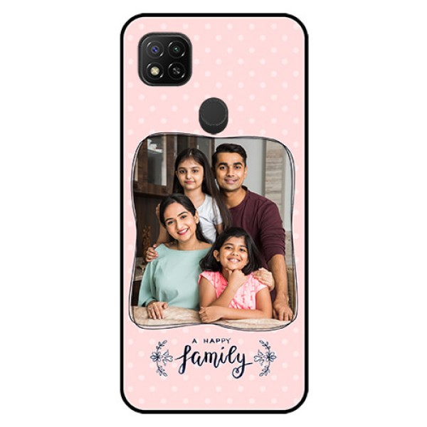 Poco C31 Custom Glass Phone Case - Family with Dots Design