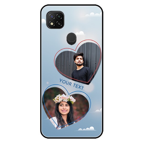 Poco C31 Custom Glass Mobile Case - Blue Color Couple Design 