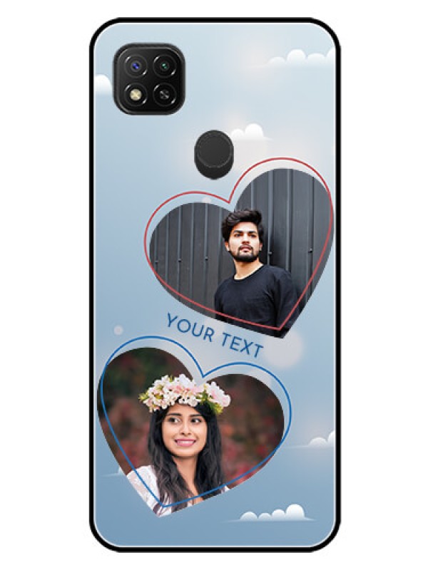 Custom Poco C31 Custom Glass Mobile Case - Blue Color Couple Design 