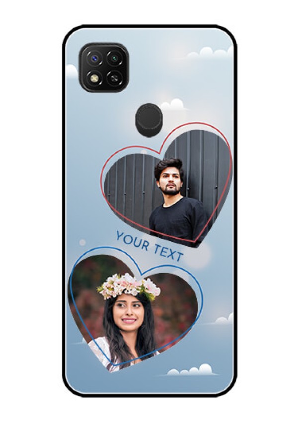 Poco C31 Custom Glass Mobile Case - Blue Color Couple Design 