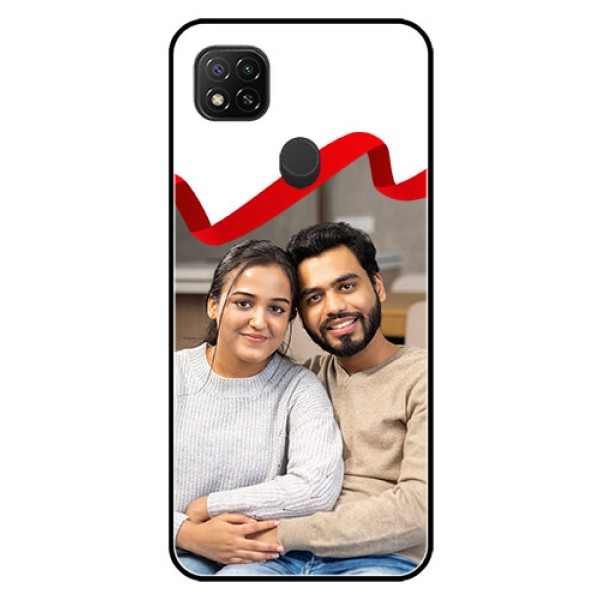 Poco C31 Photo Printing on Glass Case - Red Ribbon Frame Design