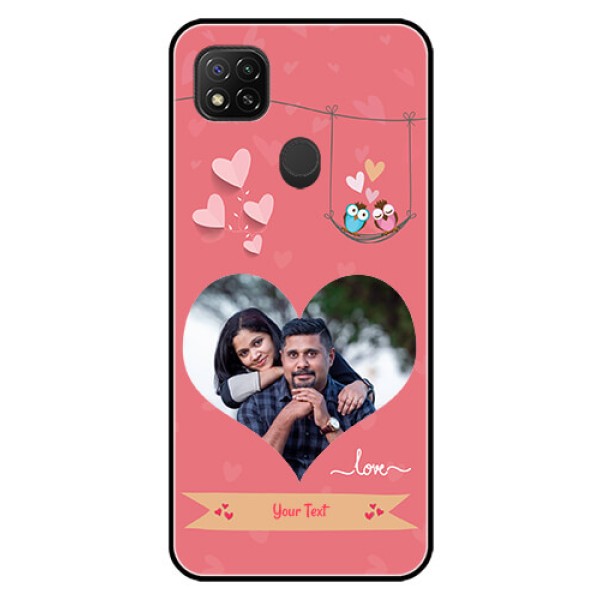 Poco C31 Personalized Glass Phone Case - Peach Color Love Design Poco C31 Personalized Glass Phone Case - Peach Color Love Design