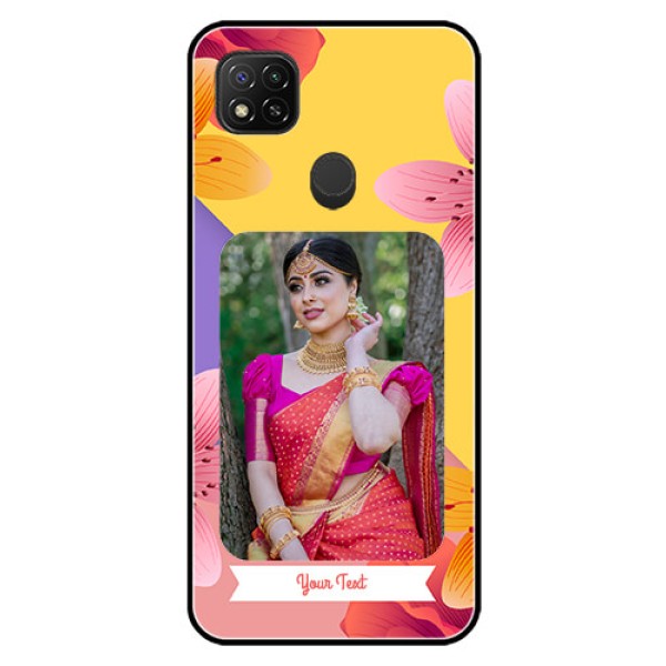 Poco C31 Custom Glass Mobile Case - 3 Image With Vintage Floral Design Poco C31 Custom Glass Mobile Case - 3 Image With Vintage Floral Design