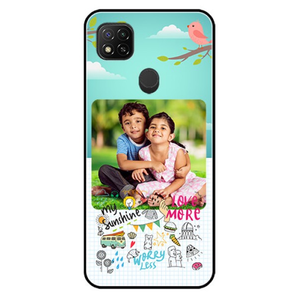 Poco C31 Photo Printing on Glass Case - Doodle love Design