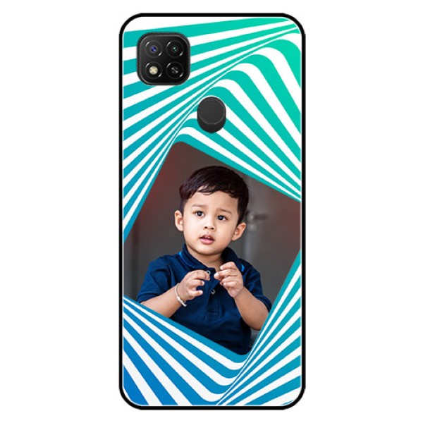Poco C31 Personalized Glass Phone Case - Abstract Spiral Design