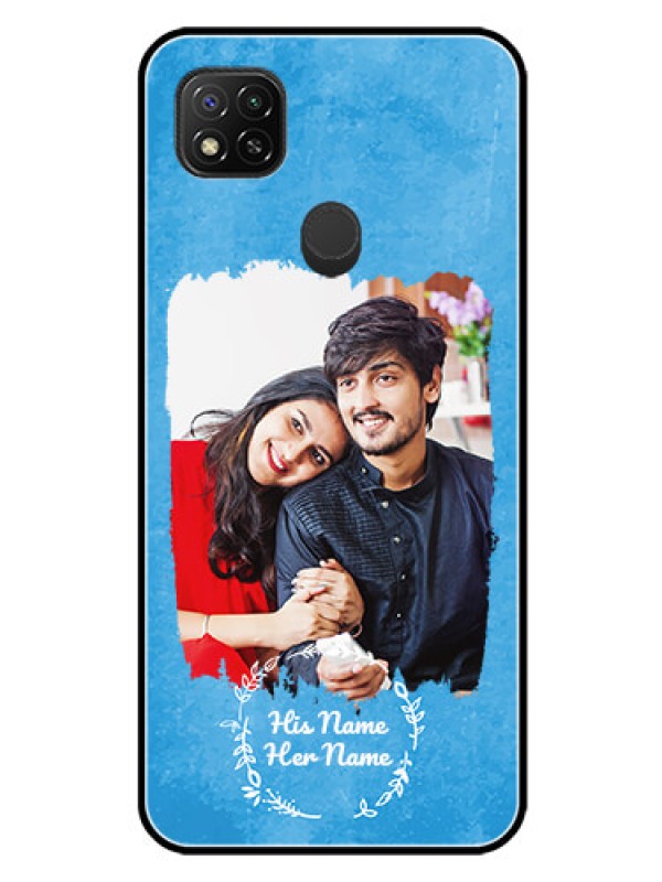 Custom Poco C31 Custom Glass Phone Case - Blue Color Vintage Design