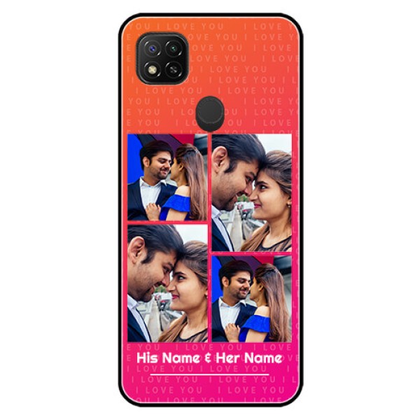 Poco C31 Custom Glass Phone Case - I Love You Pink Design