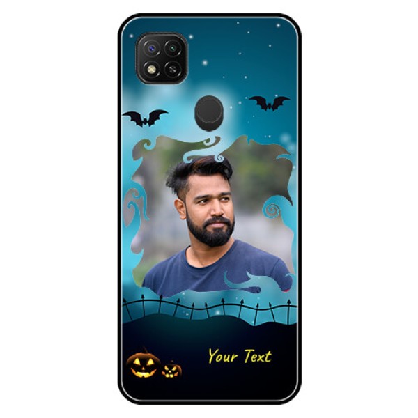 Poco C31 Custom Glass Phone Case - Halloween frame design