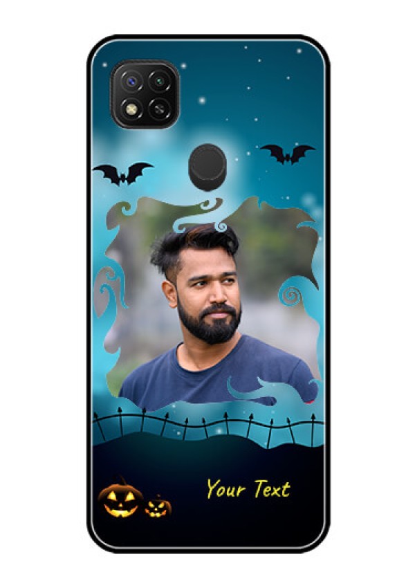 Poco C31 Custom Glass Phone Case - Halloween frame design