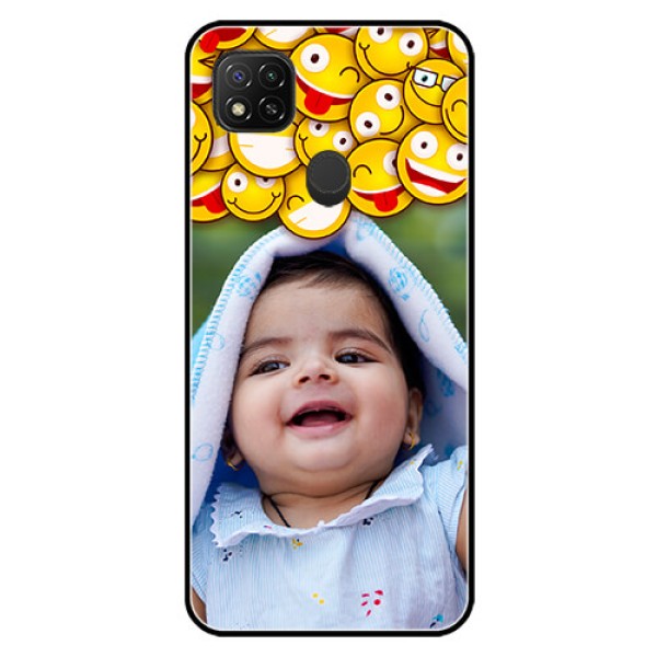 Poco C31 Custom Glass Mobile Case - with Smiley Emoji Design