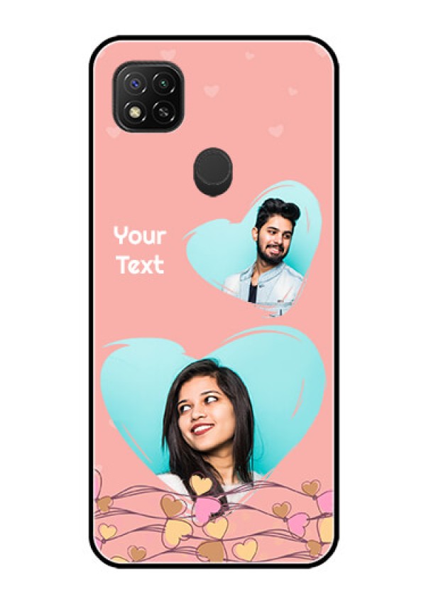 Poco C31 Custom Glass Mobile Case - Love Doodle Design