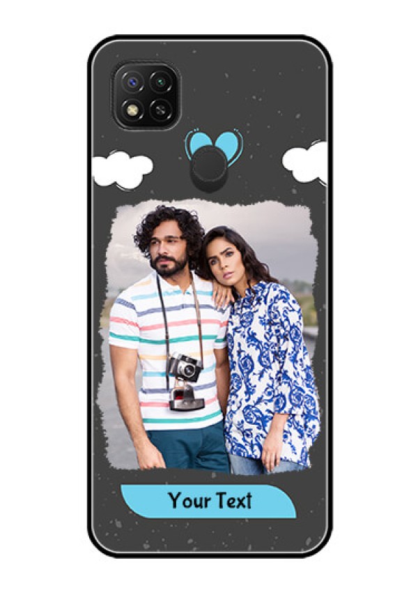 Poco C31 Custom Glass Phone Case - Splashes with love doodles Design