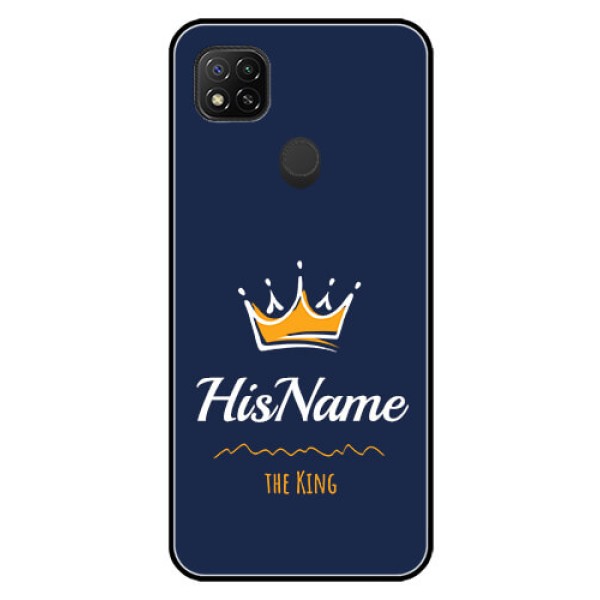 Poco C31 Glass Phone Case King with Name