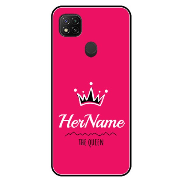 Poco C31 Glass Phone Case Queen with Name Poco C31 Glass Phone Case Queen with Name
