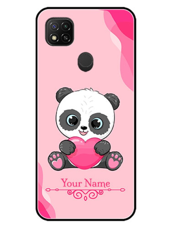 Custom Poco C31 Custom Glass Mobile Case - Cute Panda Design