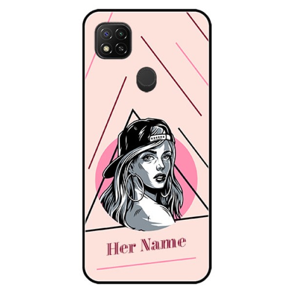 Poco C31 Personalized Glass Phone Case - Rockstar Girl Design