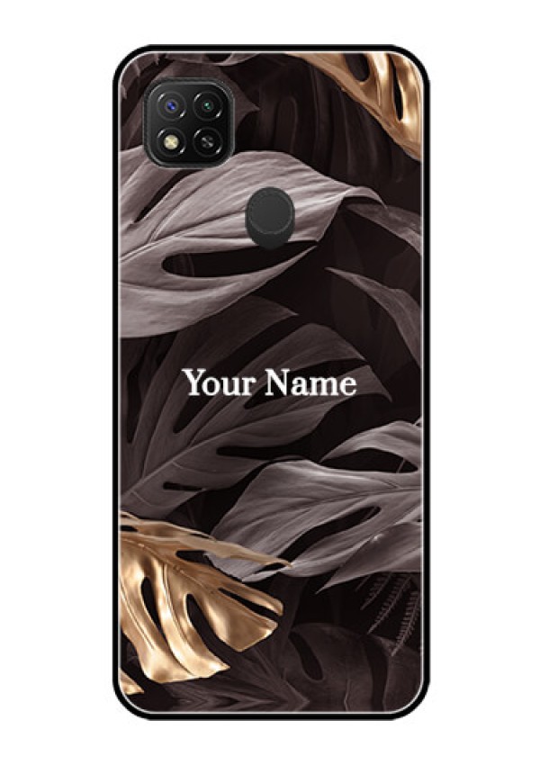 Poco C31 Personalised Glass Phone Case - Wild Leaves digital paint Design
