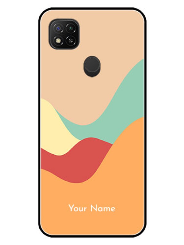 Custom Poco C31 Personalized Glass Phone Case - Ocean Waves Multi-colour Design