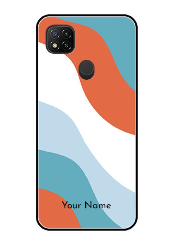 Poco C31 Custom Glass Mobile Case - coloured Waves Design