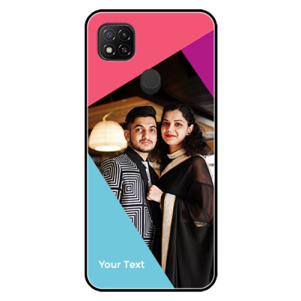 Poco C31 Custom Glass Mobile Case - Stacked Triple colour Design Poco C31 Custom Glass Mobile Case - Stacked Triple colour Design