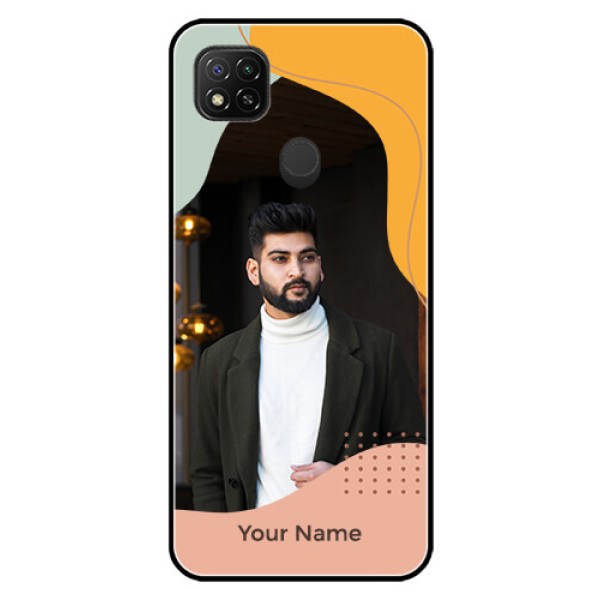 Poco C31 Personalized Glass Phone Case - Tri-coloured overlay design Poco C31 Personalized Glass Phone Case - Tri-coloured overlay design