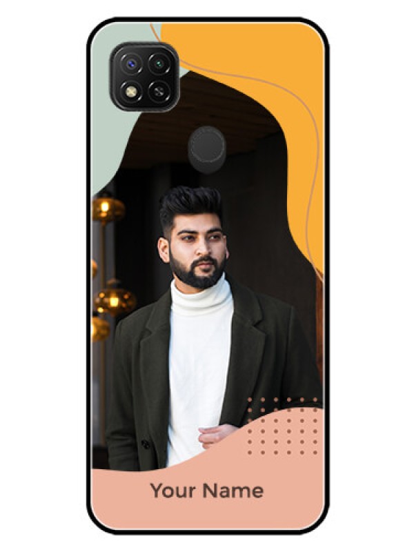 Custom Poco C31 Personalized Glass Phone Case - Tri-coloured overlay design