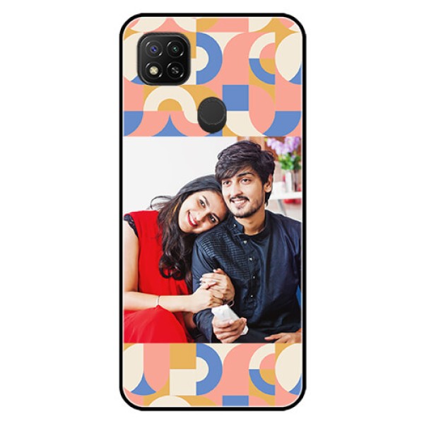 Poco C31 Photo Printing on Glass Case - Semi-circle Maze Pattern Design Poco C31 Photo Printing on Glass Case - Semi-circle Maze Pattern Design