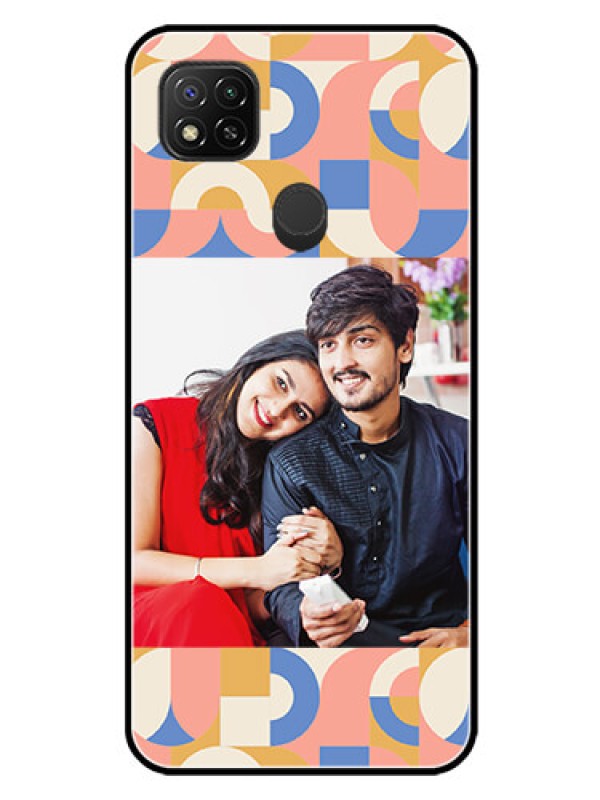 Custom Poco C31 Photo Printing on Glass Case - Semi-circle Maze Pattern Design