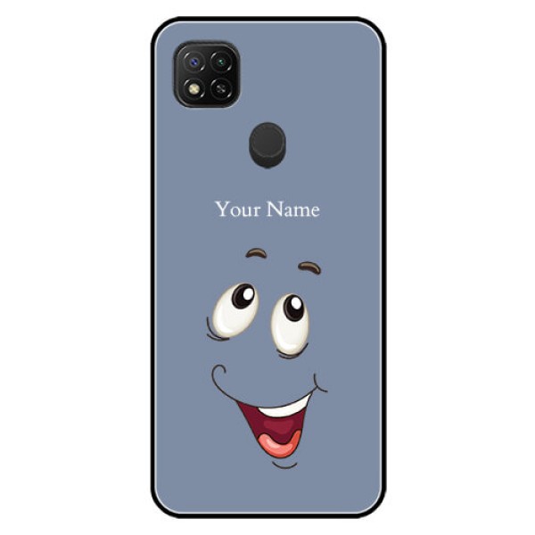 Poco C31 Photo Printing on Glass Case - Laughing Cartoon Face Design
