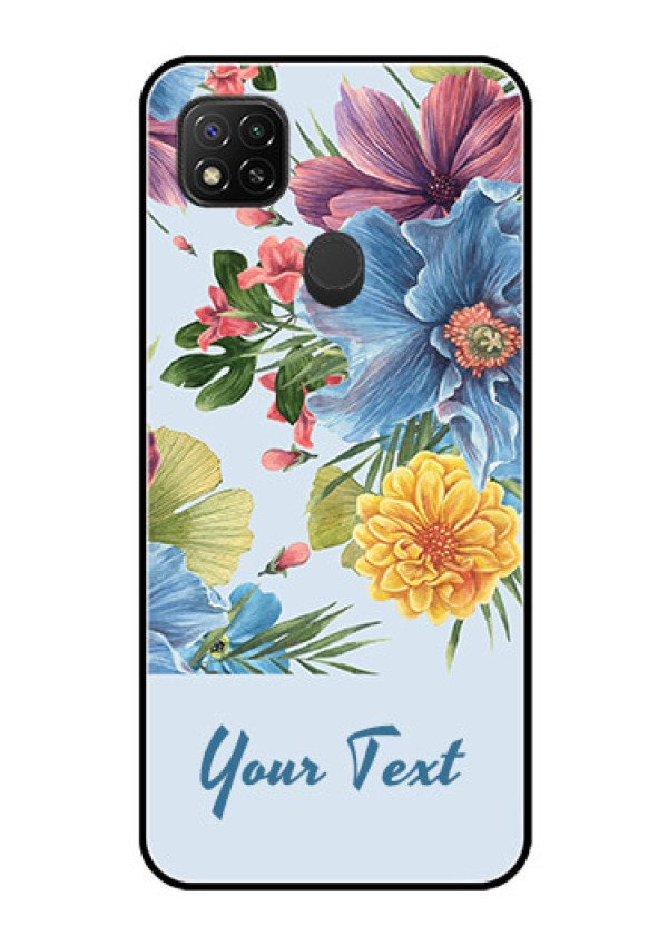 Poco C31 Custom Glass Mobile Case - Stunning Watercolored Flowers Painting Design