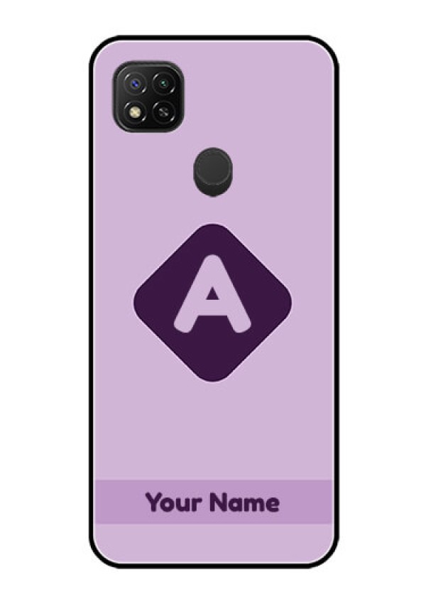 Poco C31 Custom Glass Mobile Case - Custom Letter in curved badge Design