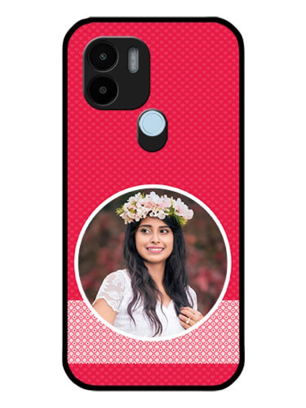 Custom Poco C50 Personalised Glass Phone Case - Pink Pattern Design