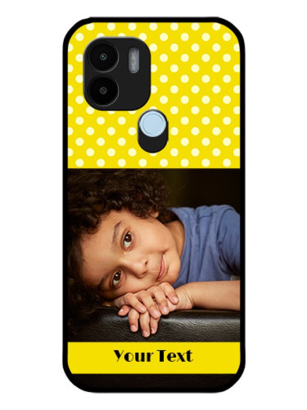 Custom Poco C50 Custom Glass Phone Case - Bright Yellow Case Design