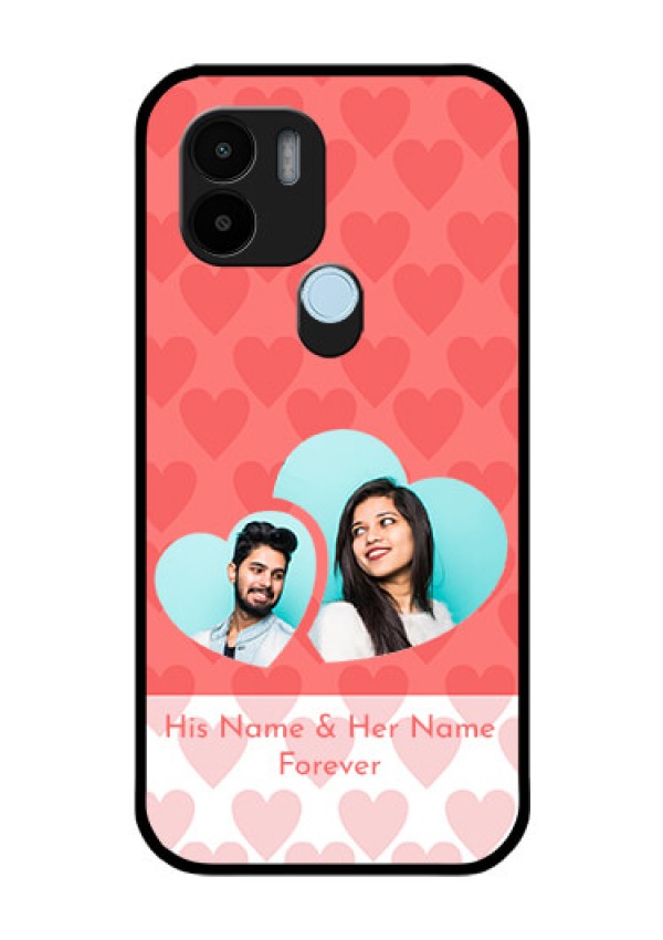 Poco C50 Personalized Glass Phone Case - Couple Pic Upload Design