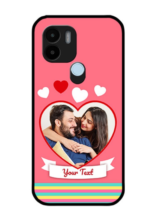 Poco C50 Photo Printing on Glass Case - Love Doodle Design