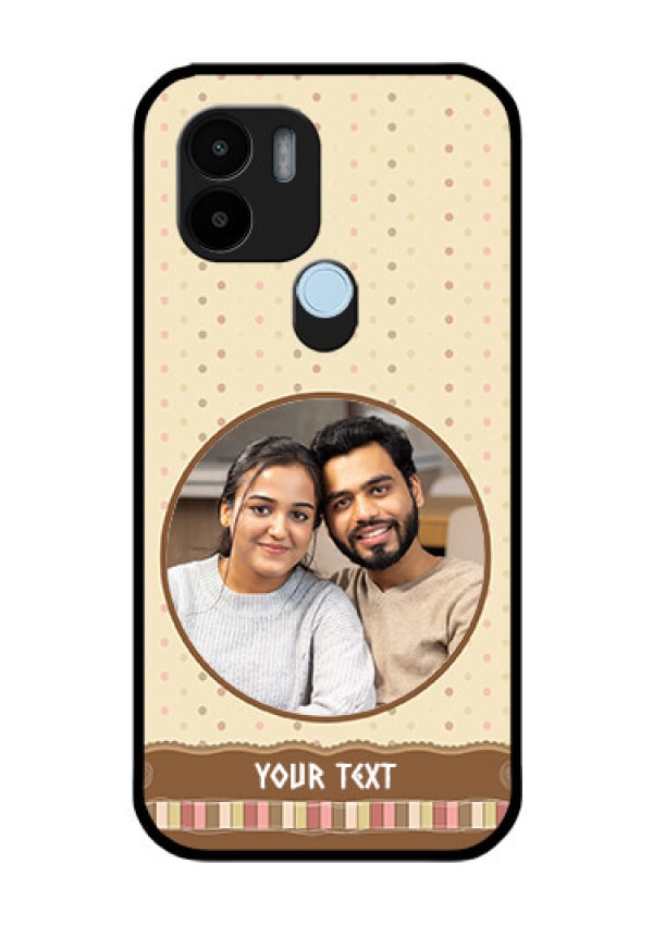 Poco C50 Custom Glass Mobile Case - Brown Dotted Mobile Case Design